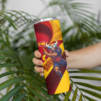 Personalized Spain Football Skinny Tumbler Spanish Soccer Team Flag Bull Mascot