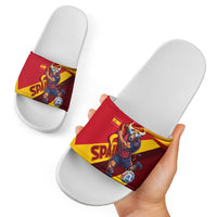 Spain Football Slide Sandals Spanish Soccer Team Flag Bull Mascot