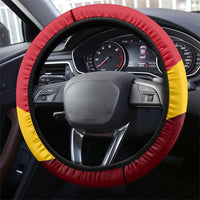 Spain Football Steering Wheel Cover Spanish Soccer Team Flag Bull Mascot