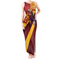 Personalized Spain Football Tank Maxi Dress Spanish Soccer Team Flag Bull Mascot