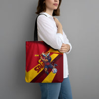 Spain Football Tote Bag Spanish Soccer Team Flag Bull Mascot