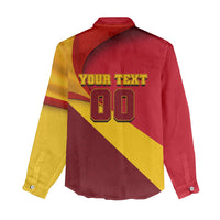 Personalized Spain Football Women Casual Shirt Spanish Soccer Team Flag Bull Mascot