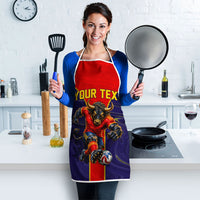 Personalized Spain Football Apron Fear the Bull Soccer Mascot Marble Art
