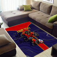 Personalized Spain Football Area Rug Fear the Bull Soccer Mascot Marble Art