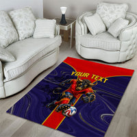 Personalized Spain Football Area Rug Fear the Bull Soccer Mascot Marble Art