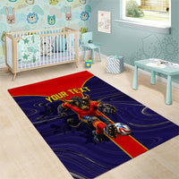 Personalized Spain Football Area Rug Fear the Bull Soccer Mascot Marble Art