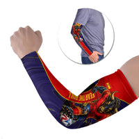 Personalized Spain Football Arm Sleeves Fear the Bull Soccer Mascot Marble Art