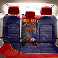 Personalized Spain Football Back Car Seat Cover Fear the Bull Soccer Mascot Marble Art