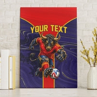 Personalized Spain Football Canvas Wall Art Fear the Bull Soccer Mascot Marble Art