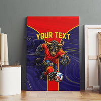 Personalized Spain Football Canvas Wall Art Fear the Bull Soccer Mascot Marble Art