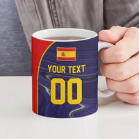Personalized Spain Football Ceramic Mug Fear the Bull Soccer Mascot Marble Art