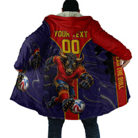 Personalized Spain Football Cloak Fear the Bull Soccer Mascot Marble Art