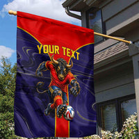 Personalized Spain Football Garden Flag Fear the Bull Soccer Mascot Marble Art