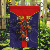 Personalized Spain Football Garden Flag Fear the Bull Soccer Mascot Marble Art