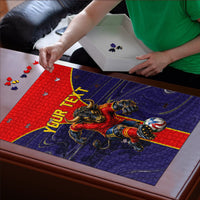 Personalized Spain Football Puzzle Fear the Bull Soccer Mascot Marble Art