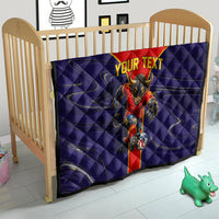 Personalized Spain Football Quilt Fear the Bull Soccer Mascot Marble Art