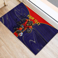 Personalized Spain Football Rubber Doormat Fear the Bull Soccer Mascot Marble Art