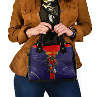 Personalized Spain Football Shoulder Handbag Fear the Bull Soccer Mascot Marble Art