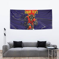 Personalized Spain Football Tapestry Fear the Bull Soccer Mascot Marble Art
