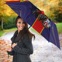 Personalized Spain Football Umbrella Fear the Bull Soccer Mascot Marble Art