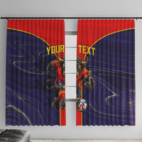 Personalized Spain Football Window Curtain Fear the Bull Soccer Mascot Marble Art
