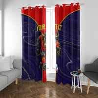 Personalized Spain Football Window Curtain Fear the Bull Soccer Mascot Marble Art