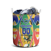 Personalized South Africa Football Springbok Laundry Basket Bafana Bafana Rainbow Nation Flag Colors