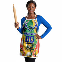 Personalized South Africa Football Springbok Apron Bafana Bafana Rainbow Nation Flag Colors