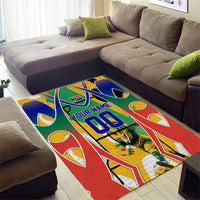 Personalized South Africa Football Springbok Area Rug Bafana Bafana Rainbow Nation Flag Colors