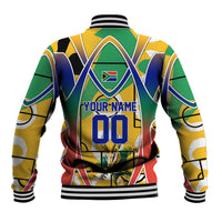 Personalized South Africa Football Springbok Baseball Jacket Bafana Bafana Rainbow Nation Flag Colors