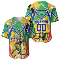 Personalized South Africa Football Springbok Baseball Jersey Bafana Bafana Rainbow Nation Flag Colors
