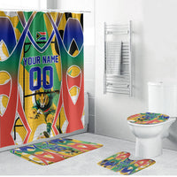 Personalized South Africa Football Springbok Bathroom Set Bafana Bafana Rainbow Nation Flag Colors
