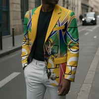 Personalized South Africa Football Springbok Blazer Bafana Bafana Rainbow Nation Flag Colors