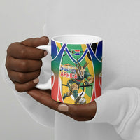 Personalized South Africa Football Springbok Ceramic Mug Bafana Bafana Rainbow Nation Flag Colors