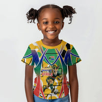Personalized South Africa Football Springbok Kid T shirt Bafana Bafana Rainbow Nation Flag Colors