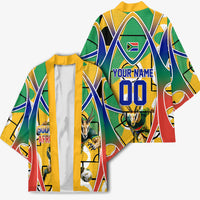 Personalized South Africa Football Springbok Kimono Bafana Bafana Rainbow Nation Flag Colors