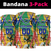 Personalized South Africa Football Springbok Neck Gaiter Bafana Bafana Rainbow Nation Flag Colors