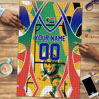 Personalized South Africa Football Springbok Puzzle Bafana Bafana Rainbow Nation Flag Colors