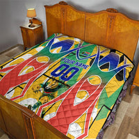 Personalized South Africa Football Springbok Quilt Bafana Bafana Rainbow Nation Flag Colors