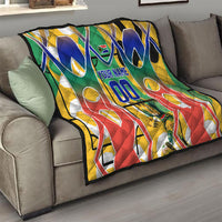 Personalized South Africa Football Springbok Quilt Bafana Bafana Rainbow Nation Flag Colors