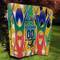 Personalized South Africa Football Springbok Quilt Bafana Bafana Rainbow Nation Flag Colors