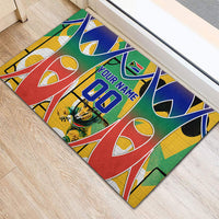 Personalized South Africa Football Springbok Rubber Doormat Bafana Bafana Rainbow Nation Flag Colors