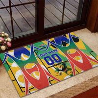 Personalized South Africa Football Springbok Rubber Doormat Bafana Bafana Rainbow Nation Flag Colors