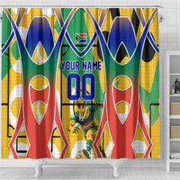 Personalized South Africa Football Springbok Shower Curtain Bafana Bafana Rainbow Nation Flag Colors