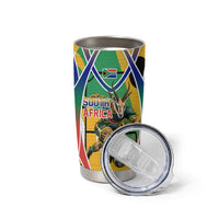 Personalized South Africa Football Springbok Tumbler Cup Bafana Bafana Rainbow Nation Flag Colors