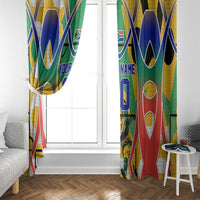 Personalized South Africa Football Springbok Window Curtain Bafana Bafana Rainbow Nation Flag Colors