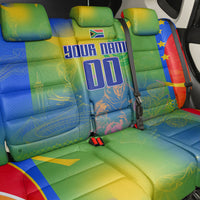 Personalized South Africa Football Back Car Seat Cover Springbok Champion Soccer Mascot Protea