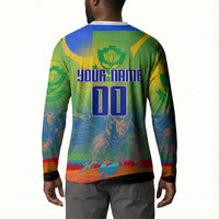 Personalized South Africa Football Button Sweatshirt Springbok Champion Soccer Mascot Protea