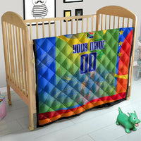 Personalized South Africa Football Quilt Springbok Champion Soccer Mascot Protea