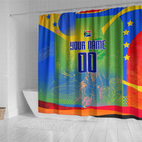 Personalized South Africa Football Shower Curtain Springbok Champion Soccer Mascot Protea